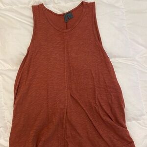 Anthropologie burnt orange flowy tank
